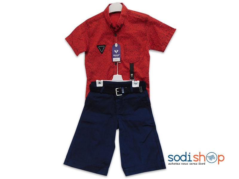 Ensemble RUHAT Class et Elégant Pour Enfant, Chemise Ceinture