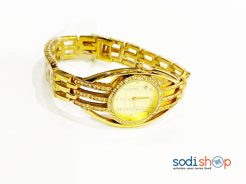 Montre Loncar Couleur Dorée Cadran Analogique avec Date Pour