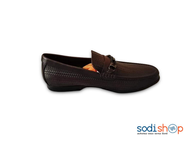 Mocassin en Cuir Chaussure Pour Homme Couleur Marron Foncé