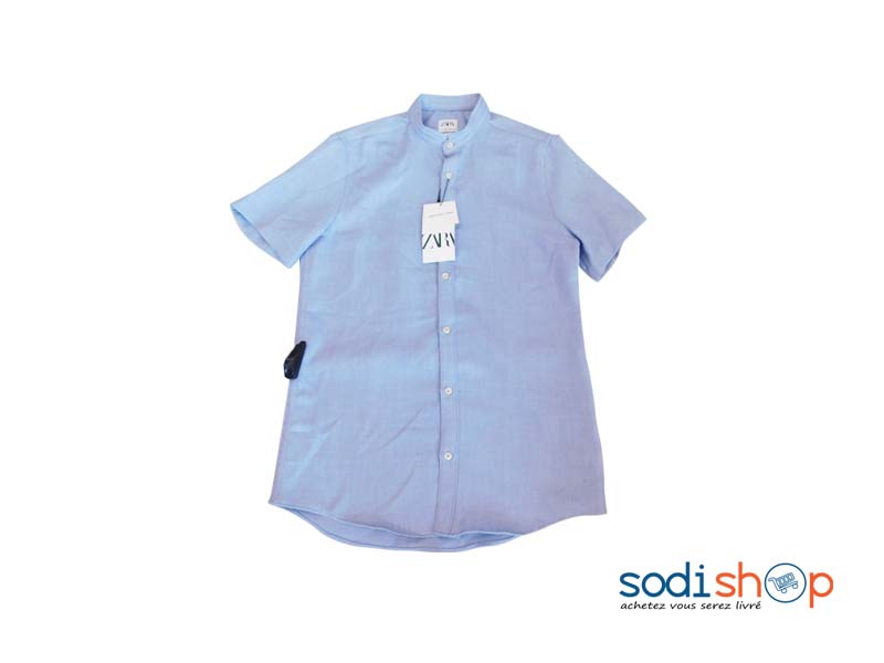 Chemise Zara Couleur Bleu Haute Qualité Pour Homme UN0079