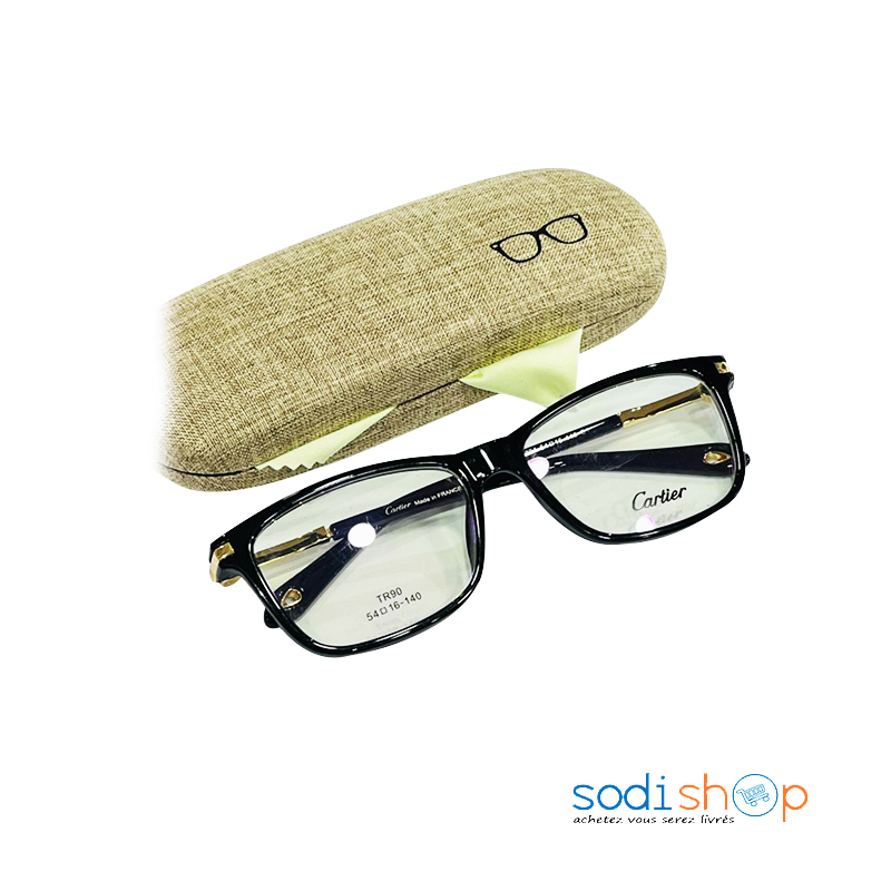 Lunettes Cartier Accessoire de Mode Couleur Noir et Doré DI0026