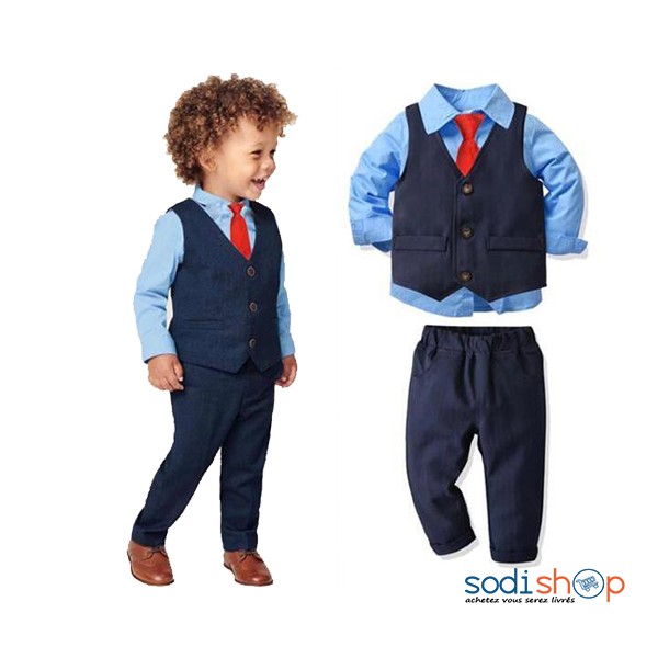 Complet Veston Pour Garçon 1-2 ans Style de Gentleman Pièces