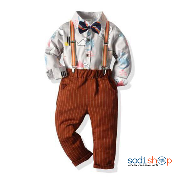 Complet Pour Garçon 1-2 ans Style Spécial Salopette Enfant Blanc