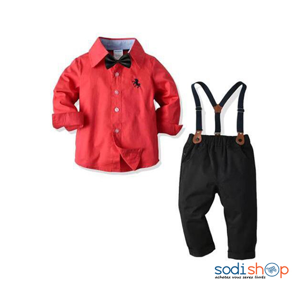 Complet Pour Garçon 2-3 ans Style Spécial Salopette Enfant Rouge