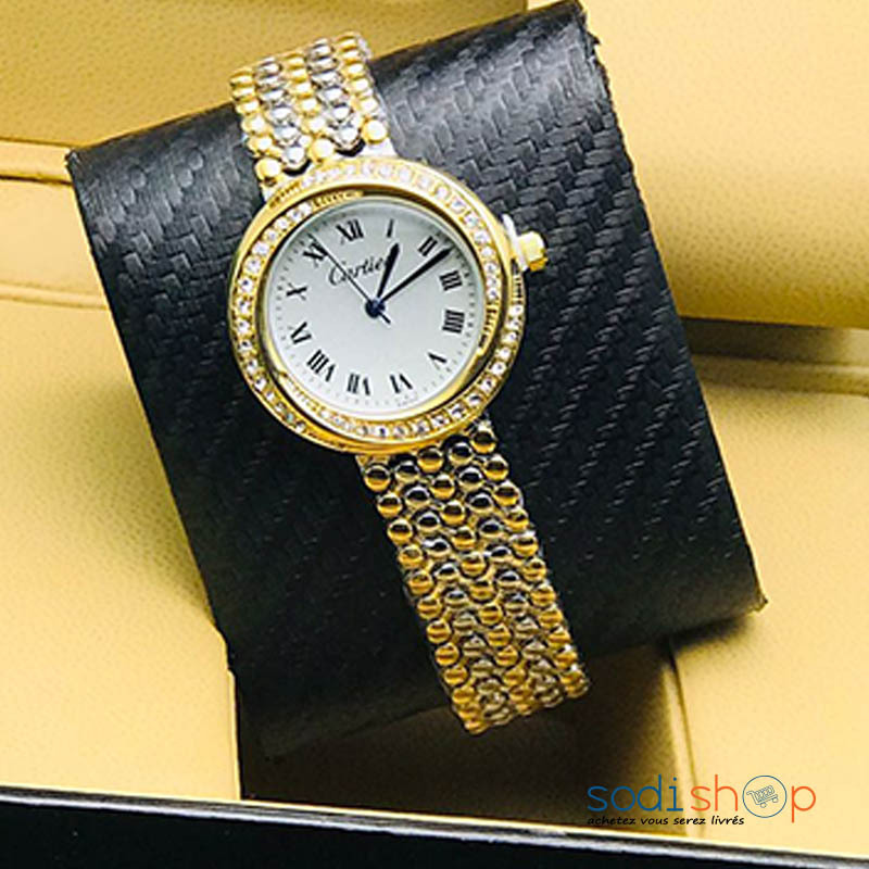 Montre Cartier Accessoire de Luxe Pour Femme Couleur Doré et