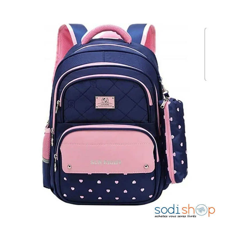 Sac à Dos Pour Petite Pièces Design Chic Bleu et Rose GRI00174