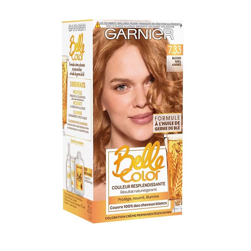30S_0031_71HRirXj2nL._AC_SL1500_ Teinture Capillaire Garnier Belle Color 7.33 Pour Cheveux - Couleur Blonde Miel Ambré Naturel BLD00171