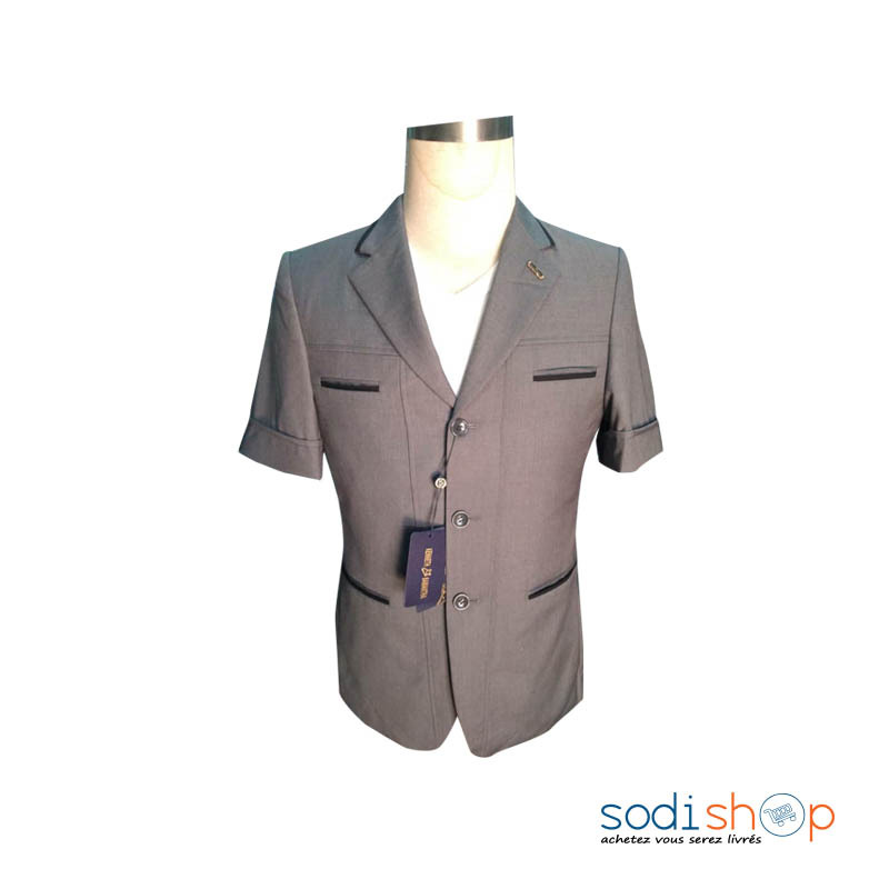 Veste Complet Pour Homme Manches Courtes Design Elégant Blazer