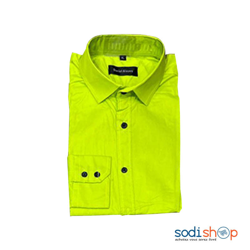 Chemise Pour Homme Elegant Couleur Vert Clair MOH00203 SodiShop Guinee